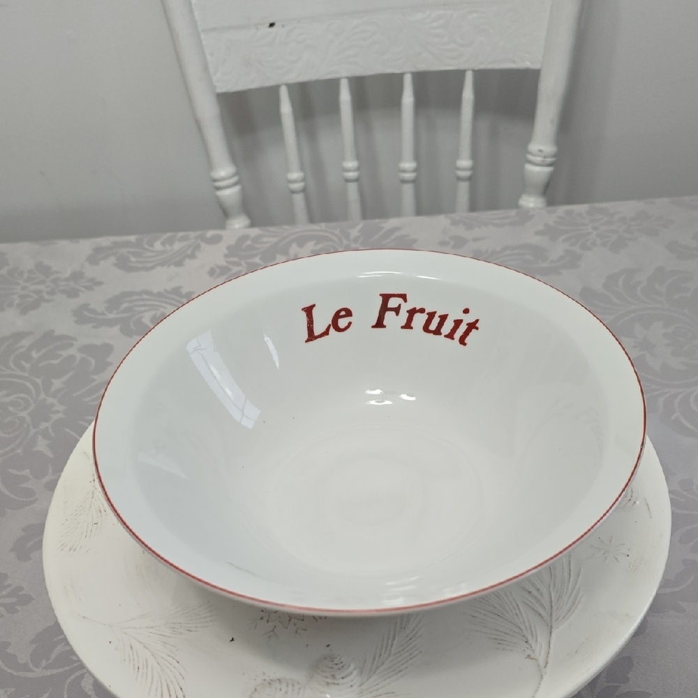 Vintage Le Fruit Ceramic Porcelain White Bowl Apricot Shafford Japan